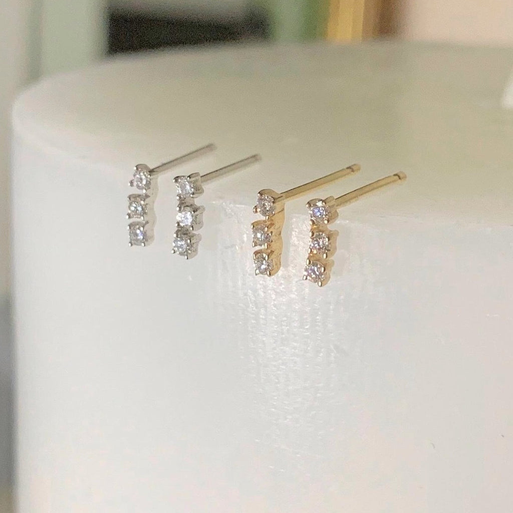 Arc Diamond Earrings White Gold - MilaMela.com