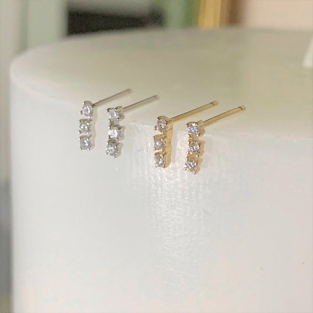 Arc Diamond Earrings Gold - MilaMela.com