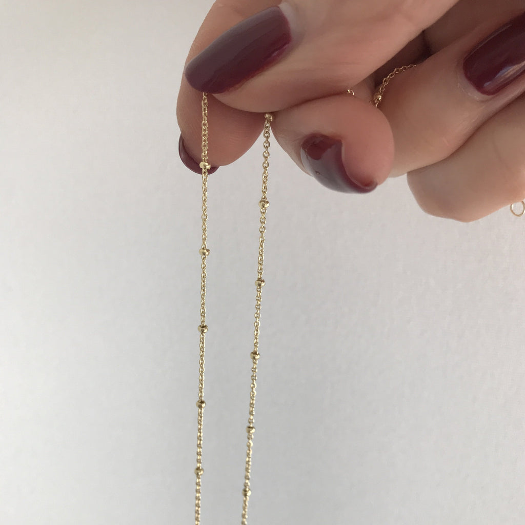Bead Chain Necklace Silver - MilaMela.com