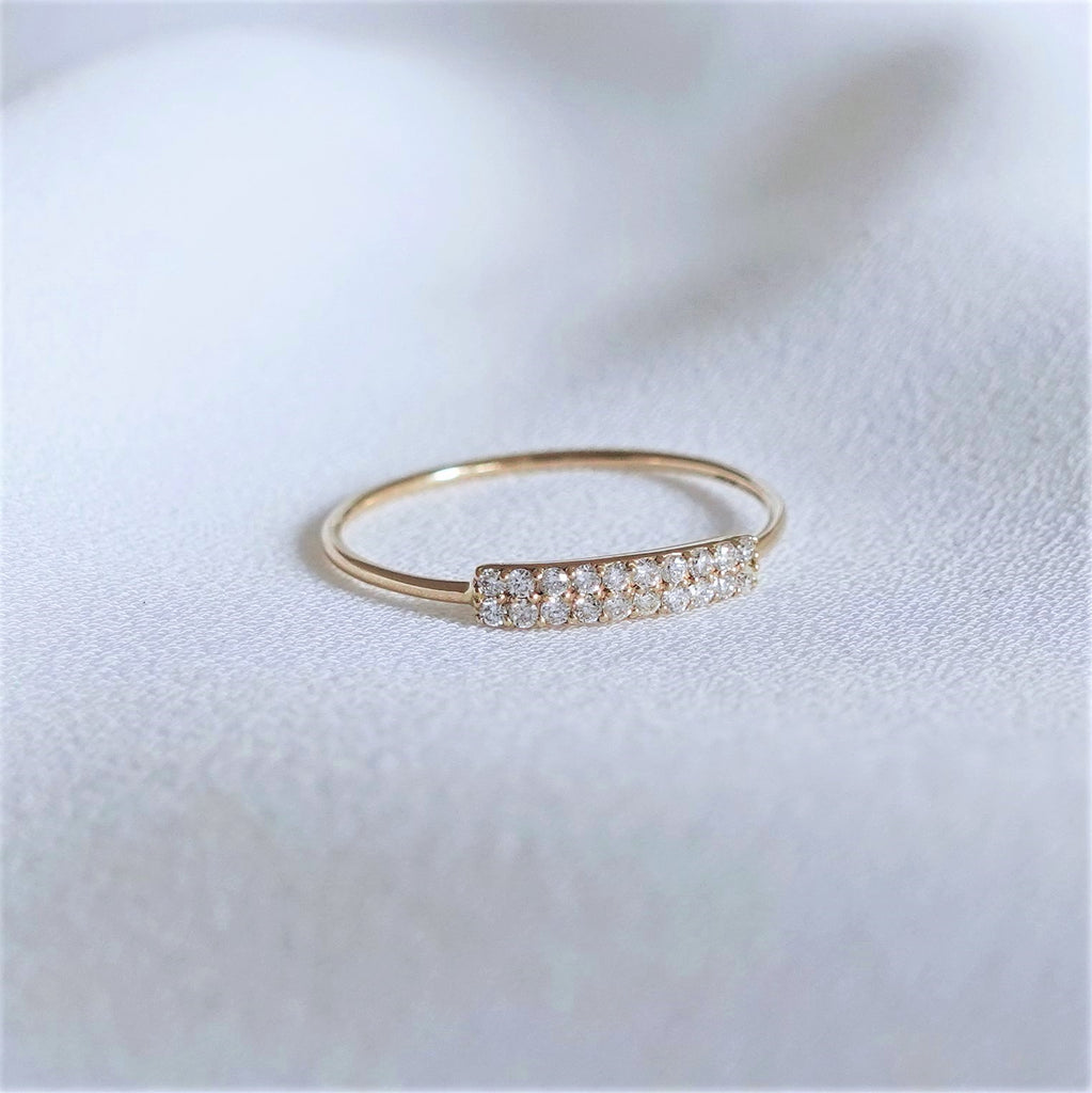 Pave Double Line Diamond Ring - MilaMela.com