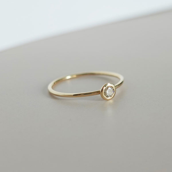 Petite Bezel Set Diamond Ring Gold - MilaMela.com