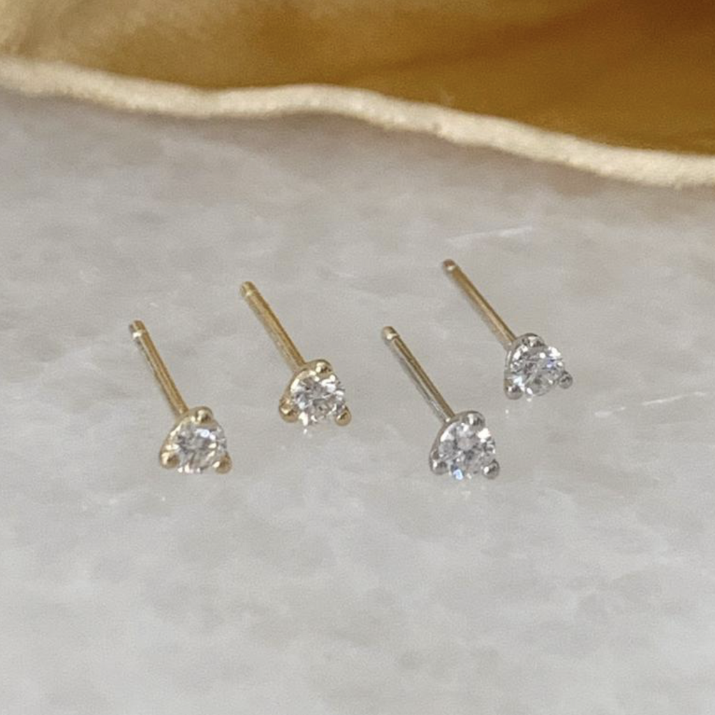 Three Claw Diamond Studs - MilaMela.com