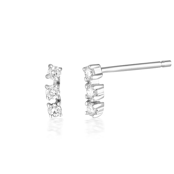 Arc Diamond Earrings White Gold - MilaMela.com