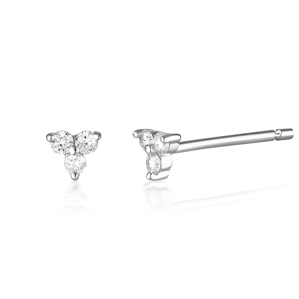 Diamond Lotus Earrings White Gold - MilaMela.com