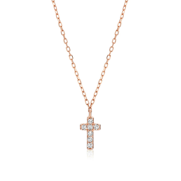 Ikon Diamond Cross Rose Gold - MilaMela.com