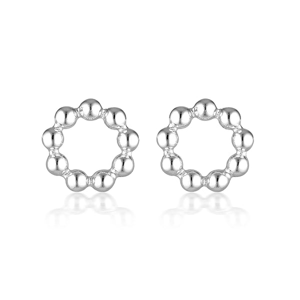 Bead Circle Earring Silver - MilaMela.com