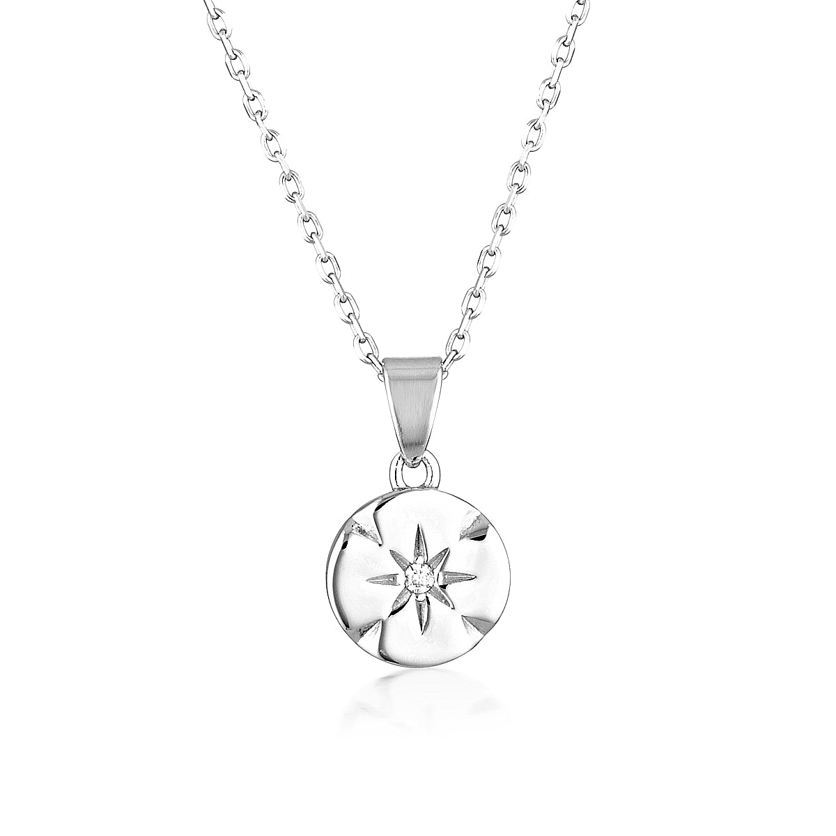 Guiding Star Disc Necklace Silver – MilaMela.com