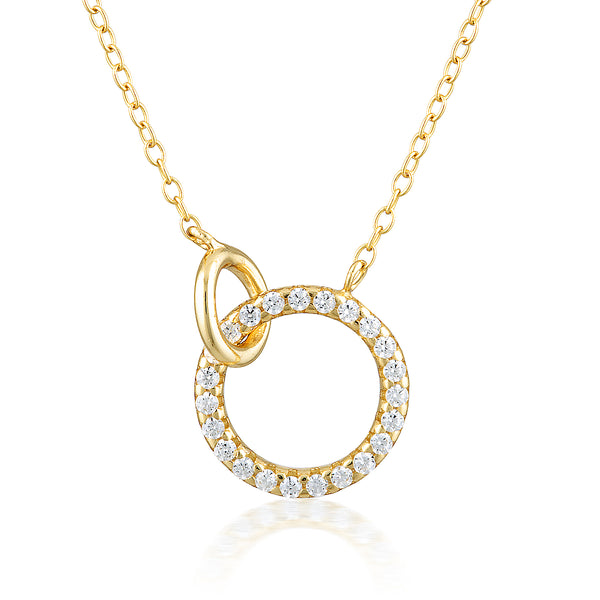 Two Circle Necklace Gold - MilaMela.com