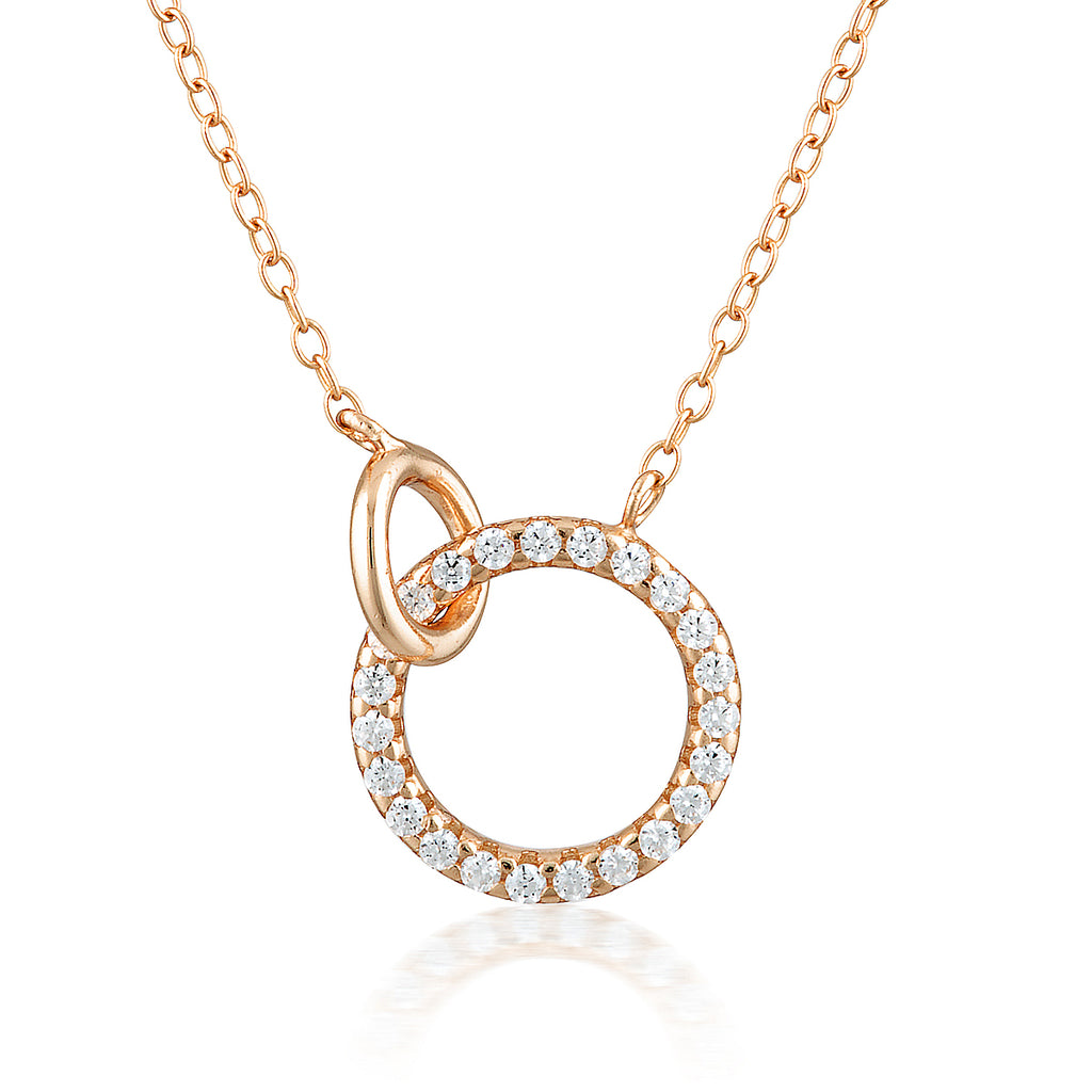 Two Circle Necklace Rose Gold - MilaMela.com
