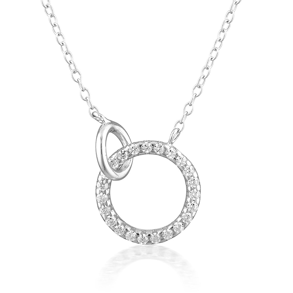 Two Circle Necklace Silver - MilaMela.com
