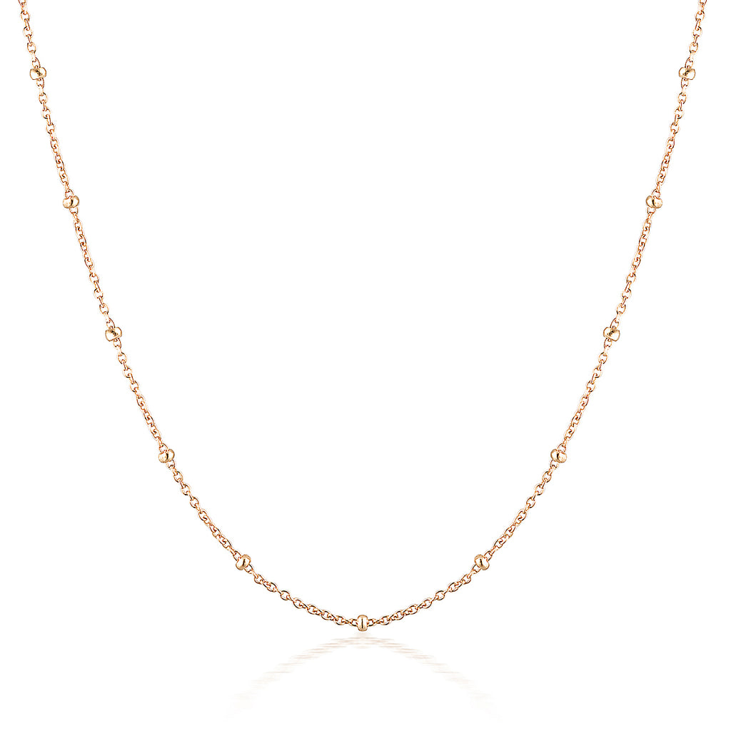 Bead Chain Necklace Rose Gold - MilaMela.com