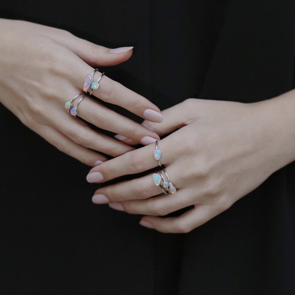 Burnie Australian White Opal Ring - MilaMela.com