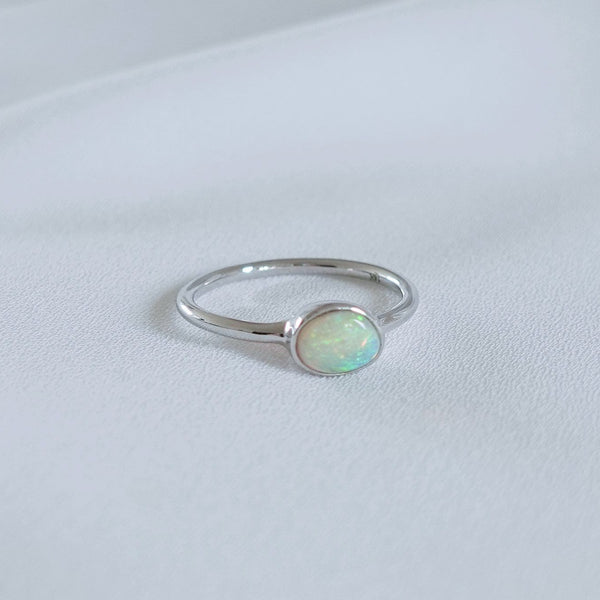 Sarina Australian White Opal Ring - MilaMela.com